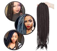 Silk-co Senegal Box Crochet Braids Hair 24inch Senegalese Twist braids 3X Synthetic Braiding Hair Extensions 24 Strands/Pack [Dark Brown]