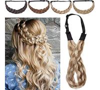 Silk-co Stretchable Plaited Headband Twist Hair Bands Fashion Plait Braided Hair Accessories Women Synthetic Honey Blonde mix Bleach Blonde