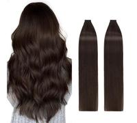 Silk-co Tape in Hair Extensions Human Hair Black 100% Remy Hair 40 Pcs, 22inch, 100g/Set #01 Jet Black Skin Weft Hair Extension Hair Pieces Silky Soft Seamless Straight