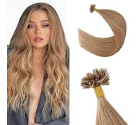 Silk-co U Tip Pre Bonded Hair Extensions Strands Keratin Nail Tip Straight Human Hair Extensions U tip Real Remy Hair 50 Strands Keratin Nail Til 22"-50g #12 Golden Brown