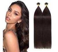 Silk-co U Tip Pre Bonded Hair Extensions Strands Keratin Nail Tip Straight Human Hair Extensions U tip Real Remy Hair 100 Strands Keratin Nail Til 22"-100g #04 Medium Brown