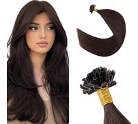 Silk-co U tip Pre Bonded Human Hair Extensions 24inch #02 Dark Brown 50 Strands 100% Remy Keratin Nail Tip Straight