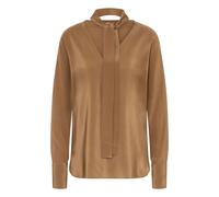 Silk Crêpe de Chine Blouse with Tie - female - Max Mara Studio - Blouses - Beige - XS - Blouses & Shirts XS