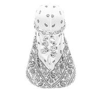 Silk Durag Cap for Men Women, Treer Fashion Hip-Hop Paisley Print Long Tail Soft Durag Headwraps for 360 Waves, Sport Cap Pirate Bandanas Hippie Turban (White,100cm)