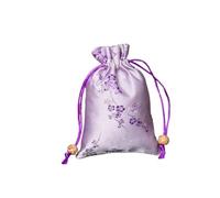 Silk Embroidered Drawstring Jewelry Pouch