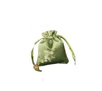 Silk Embroidered Drawstring Jewelry Pouch