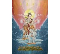 Silk Embroidery Thangka Buddhism China Samantabhadra Painting Wall Hanging Tapestry Wall Hanging for Home Decor Tapestry