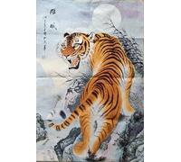 Silk Embroidery Thangka Chinese FengShui 12 Zodiac Animal Tiger Wall Hanging for Home Decor Tapestry 21