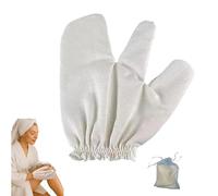 Silk Exfoliating Gloves, Garshana Gloves Raw Silk, Raw Silk Fabric Gloves, for Ayurvedic Massage, Blood Flow Stimulation, Stress Reduction & Dry Brushing for Skin Care, with Storage Bag, 8.86x7.87in