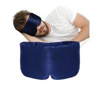 Silk Eye Mask 2pcs Mulberry Silk Sleeping Mask Eyepatch Blocking Light Eyemask Eyeshade Soft Padded Travel Aid for Sleep Patch for Sleep(Dark Blue)