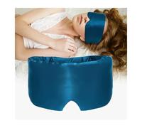 Silk Eye Mask 2pcs Mulberry Silk Sleeping Mask Eyepatch Blocking Light Eyemask Eyeshade Soft Padded Travel Aid for Sleep Patch for Sleep(Blue)