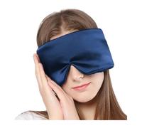Silk Eye Mask 2pcs Silk Satin Sleeping Mask Eyeshade Blocking Light Eyemask Cover Shade Travel Relax Eye Patch Women Men Aid for Sleep(Dark Blue)