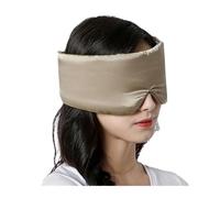 Silk Eye Mask 2pcs Silk Satin Sleeping Mask Eyeshade Blocking Light Eyemask Cover Shade Travel Relax Eye Patch Women Men Aid for Sleep(Beige)