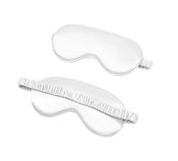 Silk Eye Mask 2pcs Sleep Mask 3D Eye for Sleeping Pure Silk Blackout Comfortable Soft Night Blindfold Shades for Travel Naps for Sleep(White)