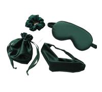 Silk Eye Mask 4Pcs Eye Mask Hair Rope Set Silk Sleeping Mask for The Night Women Men Adult Relax Soft Nap Eye Cover Rest Blindfolds Travel Suitable for Nighttime, Travelling, Napping, Medit(Green)