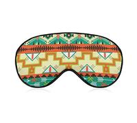 Silk Eye Mask Abstract Aztec Tribal Totem Pattern Sleeping Mask 3D Eye Cover for Travel/Naps/Yoga/Plane/Night, Lunch Break Traveling Sleeping Eye Mask Cover with Adjustable Strap