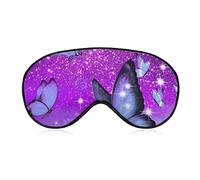 Silk Eye Mask Blue Butterfly Art Sleep Mask Eyeshade for Travel/Naps/Yoga/Plane/Night, Sleeping Eye Mask Eye Cover with Elastic Band