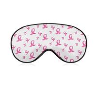Silk Eye Mask Breast Cancer Awareness Pink Ribbons White Sleeping Mask Eye Cover for Sleeping Travel Shift Work & Meditation, Sleeping Eye Mask Eye Cover with Adjustable Strap