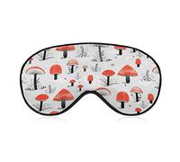 Silk Eye Mask Cartoon Mushrooms Art Sleep Mask Eyeshade for Travel Work Shift Sleep Naps, Sleeping Eye Mask Eye Cover with Elastic Band