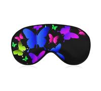 Silk Eye Mask Colorful Butterfly Magic Art Sleep Mask Eyeshade for Travel/Naps/Yoga/Plane/Night, Sleeping Eye Mask Eye Cover with Elastic Band