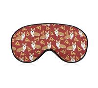 Silk Eye Mask Cute Corgi Dog Dogs Pizzas Art Sleeping Mask D Eye Cover for Sleeping Travel Shift Work & Meditation, Lunch Break Traveling Sleeping Eye Mask Cover