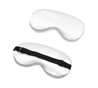 Silk Eye Mask Eye Cover Imitated Silk Sleep Mask Sleeping Padded Shade Patch Eyemask Blindfolds Portable Travel Eyepatch Relax Rest(White)