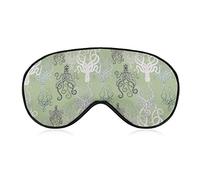 Silk Eye Mask for Floating Octopus Print Sleep Mask Eyeshade for Travel/Naps/Yoga/Plane/Night, Sleeping Eye Mask Eye Cover with Elastic Band