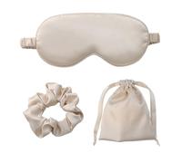 Silk Eye Mask for Sleeping, Silk Sleep Mask, Eye Masks for Sleeping Sleep Eyes Masked Set Soft Sleep Eye Masks for Women Girls(Apricot)