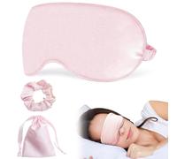 Silk Eye Mask for Sleeping, Silk Sleep Mask, Eye Masks for Sleeping Sleep Eyes Masked Set Soft Sleep Eye Masks for Women Girls(Pink)