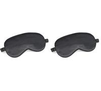 Silk Eye Mask for Sleeping Super Smooth Sleep Mask Silk Blindfold Blackout Eye Cover Portable Eye Shade Cotton Filled with Elastic Strap for Women & Men (Pack of 2)