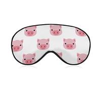 Silk Eye Mask Funny Pink Pig Face Art Sleeping Mask 3D Eye Cover for Sleeping Travel Shift Work & Meditation, Lunch Break Traveling Sleeping Eye Mask Cover
