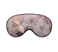 Silk Eye Mask Golden Pink Black Marble Gradient Cubes Art Sleep Mask Eyeshade for Travel Work Shift Sleep Naps, Sleeping Eye Mask Eye Cover with Elastic Band