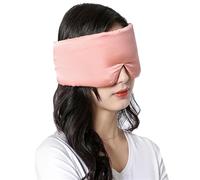 Silk Eye Mask Natural Mulberry Silk Sleeping Mask Eye Patch Eyeshade Portable Travel Eyepatch Nap Cover Soft Blindfold Smooth(Light Orange)
