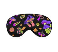 Silk Eye Mask Psychedelic Mushroom Trippy Magic Art Sleep Mask 3D Eye Cover for Travel/Naps/Yoga/Plane/Night, Sleeping Eye Mask Eye Cover with Elastic Band