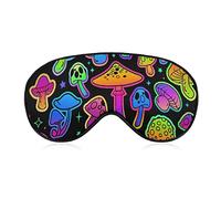 Silk Eye Mask Psychedelic Mushrooms Magic Colorful Trippy Art Sleeping Mask 3D Eye Cover for Sleeping Travel Shift Work & Meditation, Lunch Break Traveling Sleeping Eye Mask Cover