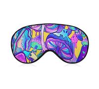 Silk Eye Mask Psychedelic Mushrooms Magic World Trippy Art Sleep Mask 3D Eye Cover for Travel/Naps/Yoga/Plane/Night, Sleeping Eye Mask Eye Cover with Elastic Band