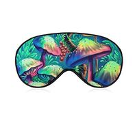 Silk Eye Mask Psychedelic Mushrooms Magic World Trippy Art Sleeping Mask 3D Eye Cover for Travel/Naps/Yoga/Plane/Night, Sleeping Eye Mask Eye Cover with Adjustable Strap