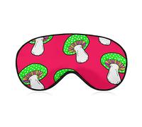 Silk Eye Mask Psychedelic Mushrooms Magic World Trippy Pink Art Sleeping Mask 3D Eye Cover for Travel/Naps/Yoga/Plane/Night, Lunch Break Traveling Sleeping Eye Mask Cover with Adjustable Strap