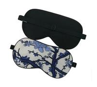 Silk Eye Mask Pure Silk Sleep Eye Mask Floral Printed Cover Shade Super Smooth Blindfold Travel Relax Aid Adjustable Multicolor for Sleeping(NO.13)