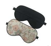 Silk Eye Mask Pure Silk Sleep Eye Mask Floral Printed Cover Shade Super Smooth Blindfold Travel Relax Aid Adjustable Multicolor for Sleeping(NO.2)