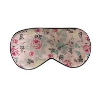 Silk Eye Mask Pure Silk Sleep Eye Mask Floral Printed Cover Shade Super Smooth Blindfold Travel Relax Aid Adjustable Multicolor(NO.12)