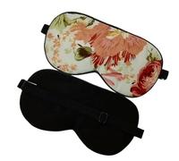 Silk Eye Mask Pure Silk Sleep Eye Mask Floral Printed Silk Eye Cover Shade Super Smooth Blindfold Travel Relax Aid Adjustable Multicolor(NO.14)