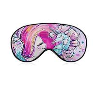 Silk Eye Mask Seahorse and Little Girl Art Sleep Mask Eyeshade for Travel Work Shift Sleep Naps, Sleeping Eye Mask Eye Cover with Elastic Band