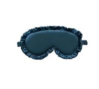Silk Eye Mask Silk Ruffle Sleep Eye Mask Soft Sleeping Eye Covers Multicolor Night Dream Blackout Eye Patches for Woman Man to Sleep(Dark Blue)