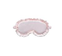 Silk Eye Mask Silk Ruffle Sleep Eye Mask Soft Sleeping Eye Covers Multicolor Night Dream Blackout Eye Patches for Woman Man to Sleep Better(Light Pink)