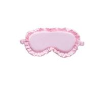 Silk Eye Mask Silk Ruffle Sleep Eye Mask Soft Sleeping Eye Covers Multicolor Night Dream Blackout Eye Patches for Woman Man to Sleep Better(Pink)
