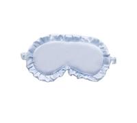 Silk Eye Mask Silk Ruffle Sleep Eye Mask Soft Sleeping Eye Covers Multicolor Night Dream Blackout Eye Patches for Woman Man to Sleep Better(Blue)