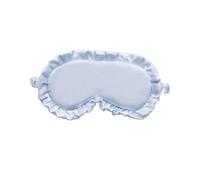 Silk Eye Mask Silk Ruffle Sleep Eye Mask Soft Sleeping Eye Covers Multicolor Night Dream Blackout Eye Patches for Woman Man to Sleep Better(Blue)