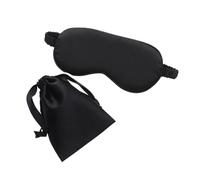 Silk Eye Mask Silk Sleeping Eye Mask with Carrying Pouch Bag Travel Sleep Eyeshade for Women Man Nap Cover Comfortable Eye Patch Help Rest(Black)
