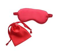 Silk Eye Mask Silk Sleeping Eye Mask with Carrying Pouch Bag Travel Sleep Eyeshade for Women Man Nap Cover Comfortable Patch Help Rest(Red)